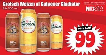 Aanbiedingen Grolsch weizen of gulpener gladiator - Huismerk - Dirk - Geldig van 30/08/2023 tot 05/09/2023 bij Lekker Doen