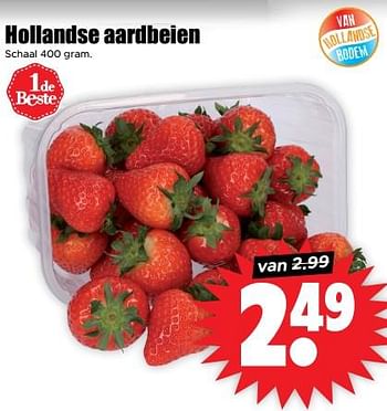 Aanbiedingen Hollandse aardbeien - Huismerk - Dirk - Geldig van 30/08/2023 tot 05/09/2023 bij Lekker Doen
