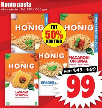 Aanbiedingen Honig pasta - Honig - Geldig van 30/08/2023 tot 05/09/2023 bij Lekker Doen