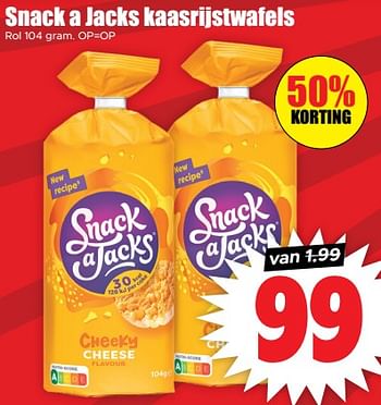 Aanbiedingen Snack a jacks kaasrijstwafels - Snack a Jacks - Geldig van 30/08/2023 tot 05/09/2023 bij Lekker Doen