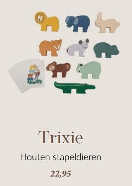 Aanbiedingen Trixie houten stapeldieren - Trixie - Geldig van 15/08/2023 tot 18/09/2023 bij Babypark
