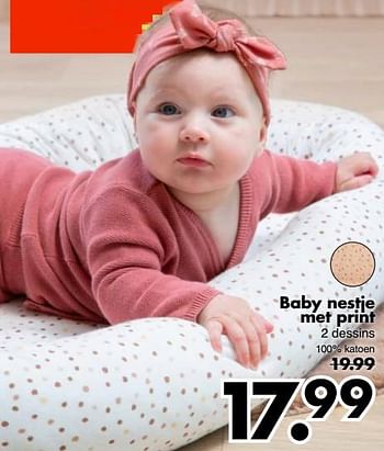 Aanbiedingen Baby nestje met print - Huismerk - Wibra - Geldig van 28/08/2023 tot 10/09/2023 bij Wibra