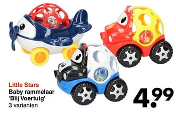 Aanbiedingen Little stars baby rammelaar blij voertuig - Little Stars - Geldig van 28/08/2023 tot 10/09/2023 bij Wibra
