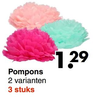 Aanbiedingen Pompons - Huismerk - Wibra - Geldig van 28/08/2023 tot 10/09/2023 bij Wibra