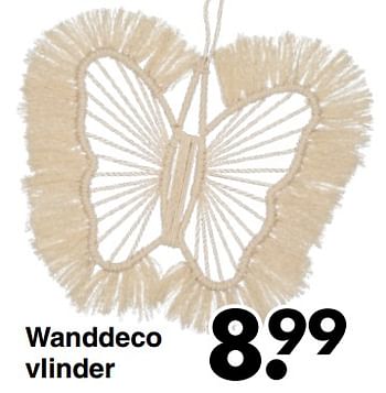 Aanbiedingen Wanddeco vlinder - Huismerk - Wibra - Geldig van 28/08/2023 tot 10/09/2023 bij Wibra