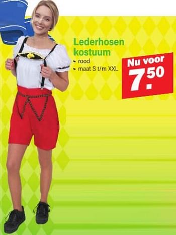Aanbiedingen Lederhosen kostuum - Oktober Fest - Geldig van 28/08/2023 tot 16/09/2023 bij Van Cranenbroek