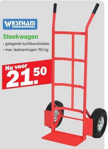 Aanbiedingen Steekwagen - Westham - Geldig van 28/08/2023 tot 16/09/2023 bij Van Cranenbroek