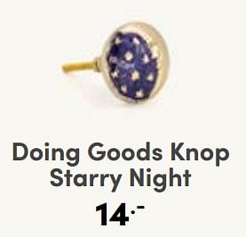 Aanbiedingen Doing goods knop starry night - Doing Goods - Geldig van 03/09/2023 tot 09/09/2023 bij Baby & Tiener Megastore