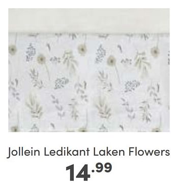 Aanbiedingen Jollein ledikant laken flowers - Jollein - Geldig van 03/09/2023 tot 09/09/2023 bij Baby & Tiener Megastore