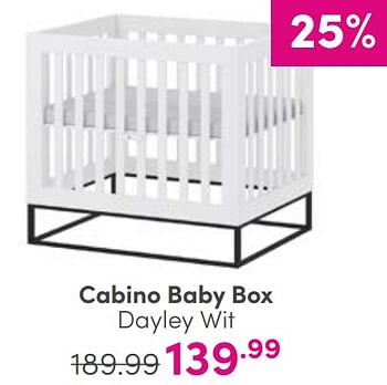 Aanbiedingen Cabino baby box dayley wit - Cabino - Geldig van 03/09/2023 tot 09/09/2023 bij Baby & Tiener Megastore