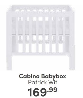 Aanbiedingen Cabino babybox patrick wit - Cabino - Geldig van 03/09/2023 tot 09/09/2023 bij Baby & Tiener Megastore