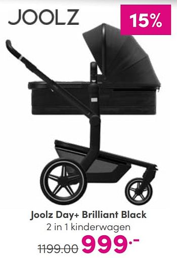 Aanbiedingen Joolz day+ brilliant black 2 in 1 kinderwagen - Joolz - Geldig van 03/09/2023 tot 09/09/2023 bij Baby & Tiener Megastore
