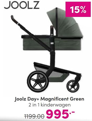 Aanbiedingen Joolz day+ magnificent green 2 in 1 kinderwagen - Joolz - Geldig van 03/09/2023 tot 09/09/2023 bij Baby & Tiener Megastore