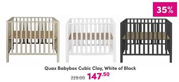 Aanbiedingen Quax babybox cubic clay, white of black - Quax - Geldig van 03/09/2023 tot 09/09/2023 bij Baby & Tiener Megastore