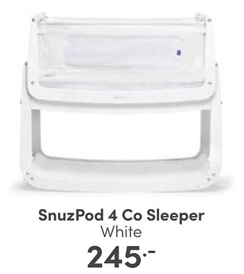 Aanbiedingen Snuzpod 4 co sleeper white - SNÃœZ - Geldig van 03/09/2023 tot 09/09/2023 bij Baby & Tiener Megastore
