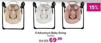 Aanbiedingen X adventure baby swing teddy - Xadventure - Geldig van 03/09/2023 tot 09/09/2023 bij Baby & Tiener Megastore