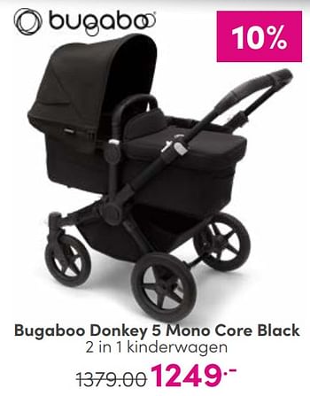 Aanbiedingen Bugaboo donkey 5 mono core black 2 in 1 kinderwagen - Bugaboo - Geldig van 03/09/2023 tot 09/09/2023 bij Baby & Tiener Megastore