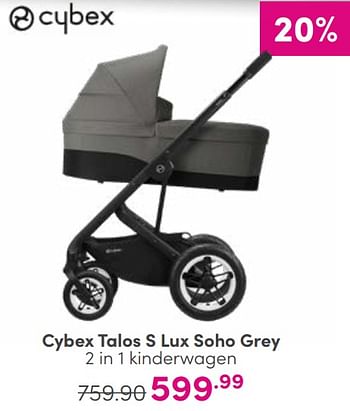 Aanbiedingen Cybex talos s lux soho grey 2 in 1 kinderwagen - Cybex - Geldig van 03/09/2023 tot 09/09/2023 bij Baby & Tiener Megastore