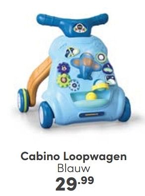 Aanbiedingen Cabino loopwagen blauw - Cabino - Geldig van 03/09/2023 tot 09/09/2023 bij Baby & Tiener Megastore