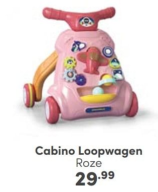 Aanbiedingen Cabino loopwagen roze - Cabino - Geldig van 03/09/2023 tot 09/09/2023 bij Baby & Tiener Megastore