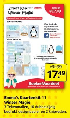 Aanbiedingen Emma`s kaartenkit 11 winter magie - Huismerk - Boekenvoordeel - Geldig van 02/09/2023 tot 10/09/2023 bij Boekenvoordeel