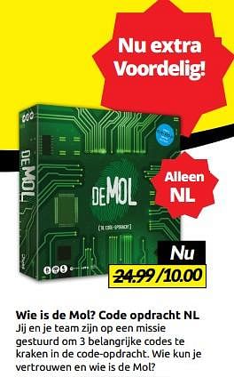 Aanbiedingen Wie is de mol? code opdracht nl - Just Games - Geldig van 02/09/2023 tot 10/09/2023 bij Boekenvoordeel