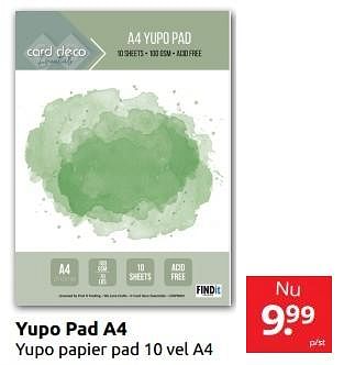 Aanbiedingen Yupo pad a4 - Card Deco Essentials - Geldig van 02/09/2023 tot 10/09/2023 bij Boekenvoordeel