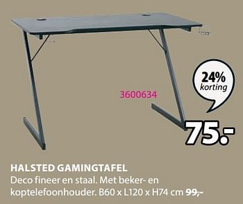 Aanbiedingen Halsted gamingtafel - Huismerk - Jysk - Geldig van 21/08/2023 tot 09/09/2023 bij Jysk