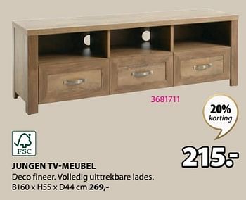 Aanbiedingen Jungen tv-meubel - Huismerk - Jysk - Geldig van 21/08/2023 tot 09/09/2023 bij Jysk