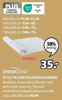 Aanbiedingen Plus t45 matrasbeschermer - DreamZone - Geldig van 21/08/2023 tot 09/09/2023 bij Jysk