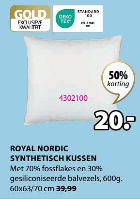 Aanbiedingen Royal nordic synthetisch kussen - Huismerk - Jysk - Geldig van 21/08/2023 tot 09/09/2023 bij Jysk