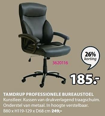 Aanbiedingen Tamdrup professionele bureaustoel - Huismerk - Jysk - Geldig van 21/08/2023 tot 09/09/2023 bij Jysk