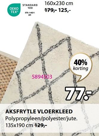 Aanbiedingen Aksfrytle vloerkleed - Huismerk - Jysk - Geldig van 21/08/2023 tot 09/09/2023 bij Jysk