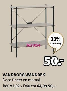 Aanbiedingen Vandborg wandrek - Huismerk - Jysk - Geldig van 21/08/2023 tot 09/09/2023 bij Jysk