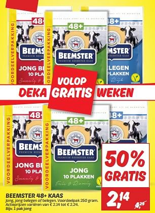 Aanbiedingen Beemster 48+ kaas jong - Beemster - Geldig van 03/09/2023 tot 09/09/2023 bij Deka Markt