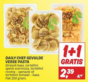 Aanbiedingen Daily chef gevulde verse pasta - Daily chef - Geldig van 03/09/2023 tot 09/09/2023 bij Deka Markt