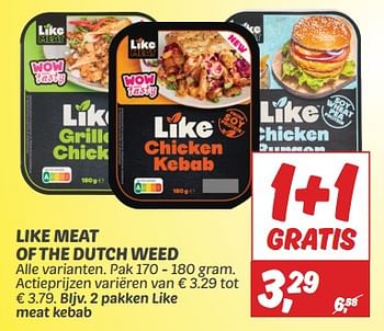 Aanbiedingen Like meat kebab - Likemeat - Geldig van 03/09/2023 tot 09/09/2023 bij Deka Markt