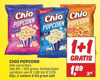 Aanbiedingen Chio popcorn salt - Chio - Geldig van 03/09/2023 tot 09/09/2023 bij Deka Markt