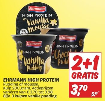 Aanbiedingen Ehrmann high protein vanille pudding - Ehrmann - Geldig van 03/09/2023 tot 09/09/2023 bij Deka Markt