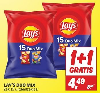 Aanbiedingen Lay’s duo mix - Lay's - Geldig van 03/09/2023 tot 09/09/2023 bij Deka Markt