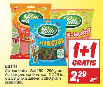 Aanbiedingen Lutti scoubidou - Lutti - Geldig van 03/09/2023 tot 09/09/2023 bij Deka Markt