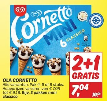 Aanbiedingen Ola cornetto mini classico - Ola - Geldig van 03/09/2023 tot 09/09/2023 bij Deka Markt