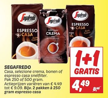 Aanbiedingen Segafredo espresso casa - Segafredo - Geldig van 03/09/2023 tot 09/09/2023 bij Deka Markt