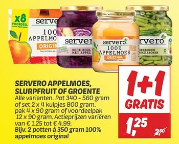Aanbiedingen Servero appelmoes original - Servero - Geldig van 03/09/2023 tot 09/09/2023 bij Deka Markt