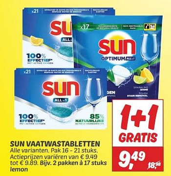 Aanbiedingen Sun vaatwastabletten lemon - Sun - Geldig van 03/09/2023 tot 09/09/2023 bij Deka Markt