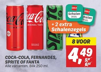 Aanbiedingen Coca-cola, fernandes, sprite of fanta - Huismerk - Deka Markt - Geldig van 03/09/2023 tot 09/09/2023 bij Deka Markt