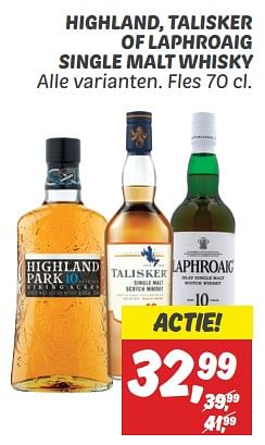 Aanbiedingen Highland, talisker of laphroaig single malt whisky - Huismerk - Deka Markt - Geldig van 03/09/2023 tot 09/09/2023 bij Deka Markt