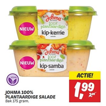 Aanbiedingen Johma 100% plantaardige salade - Johma - Geldig van 03/09/2023 tot 09/09/2023 bij Deka Markt