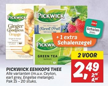 Aanbiedingen Pickwick eenkops thee - Pickwick - Geldig van 03/09/2023 tot 09/09/2023 bij Deka Markt