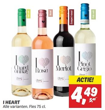 Aanbiedingen I heart - Rode wijnen - Geldig van 03/09/2023 tot 09/09/2023 bij Deka Markt
